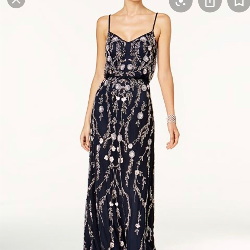 Adrianna Papell beaded gown- new with tags